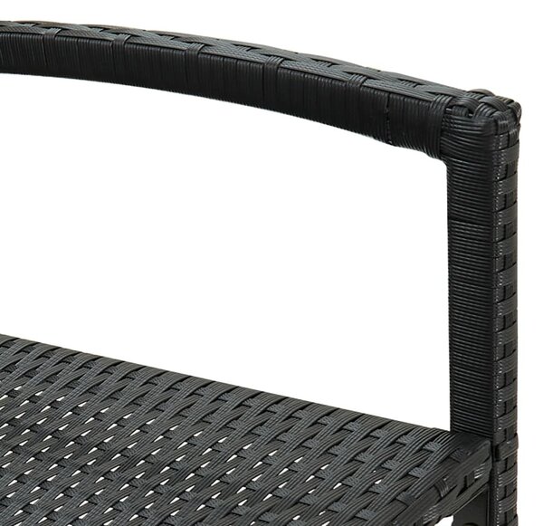 4 db fekete polyrattan bárszék