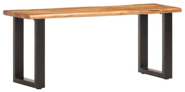 Tömör akácfa és acél természetes szélű pad 110 cm