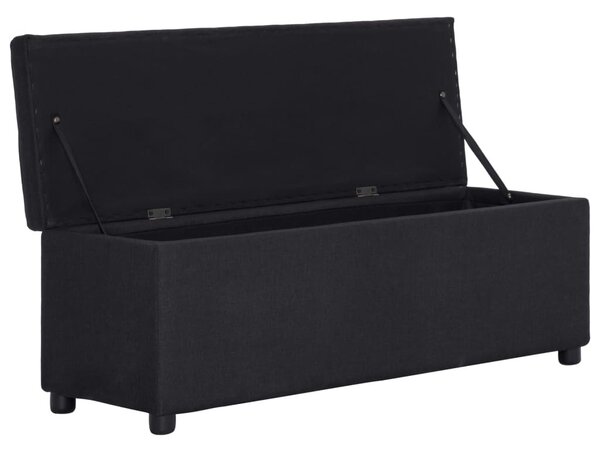VidaXL fekete poliészter pad tárolórekesszel 116 cm