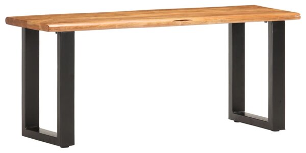 Tömör akácfa és acél természetes szélű pad 110 cm