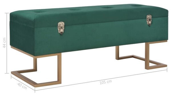 Zöld bársonypad tárolórekesszel 105 cm
