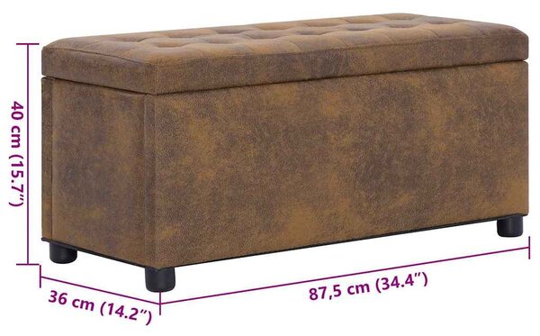 Barna művelúr tárolózsámoly 87,5 cm