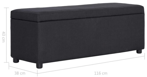 VidaXL fekete poliészter pad tárolórekesszel 116 cm