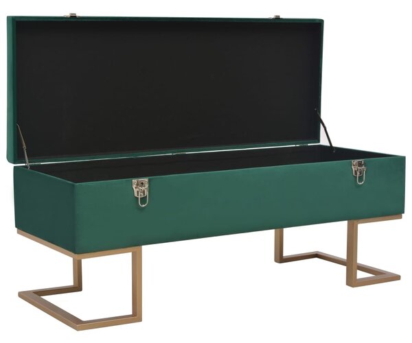Zöld bársonypad tárolórekesszel 105 cm