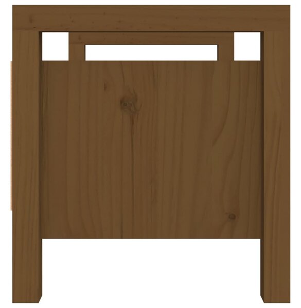 Mézbarna tömör fenyőfa előszoba pad 80 x 40 x 43 cm