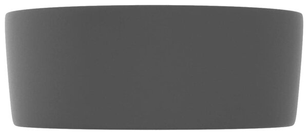 Kerek matt sötétszürke kerámia luxus mosdókagyló 40 x 15 cm