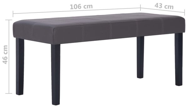 Szürke műbőr pad 106 cm