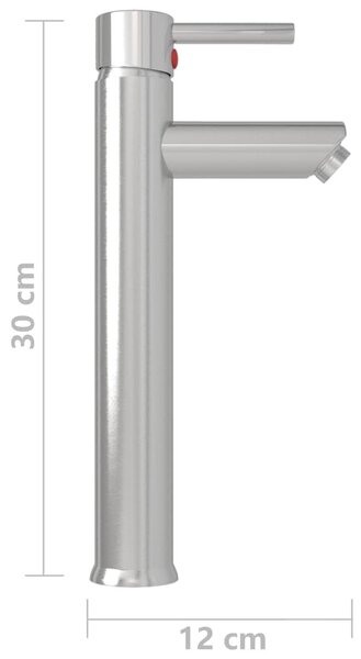 Ezüst fürdőszobai keverős csaptelep 12 x 30 cm