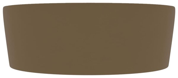 Matt krémszínű luxus kerámia mosdókagyló túlfolyóval 36 x 13 cm