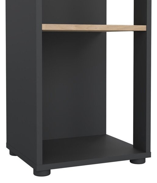 Polcos tároló könyvespolc 36x36x180cm fekete KH09-1
