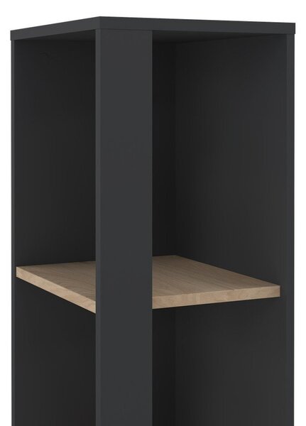 Polcos tároló könyvespolc 36x36x180cm fekete KH09-1