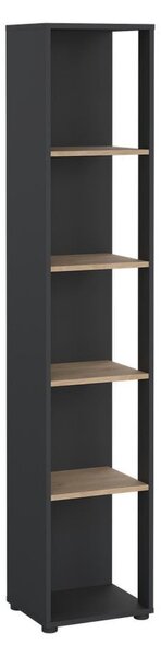 Polcos tároló könyvespolc 36x36x180cm fekete KH09-1
