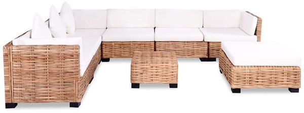27 részes természetes rattan kanapészett