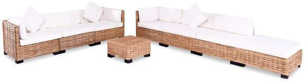 27 részes természetes rattan kanapészett
