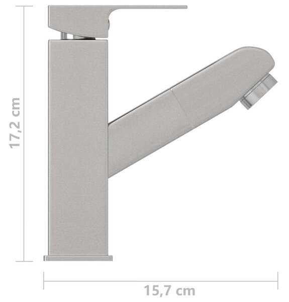 Ezüst kihúzható fürdőszobai mosdócsaptelep 157 x 172 mm