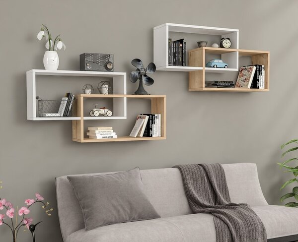 1db fali polc 104x22x45cm fehér barna GR-03
