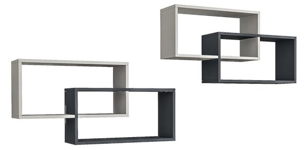 1db fali polc 104x22x45cm fehér szürke GR-01