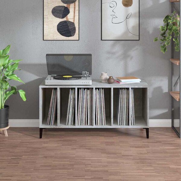 Betonszürke szerelt fa hanglemezszekrény 100 x 38 x 48 cm