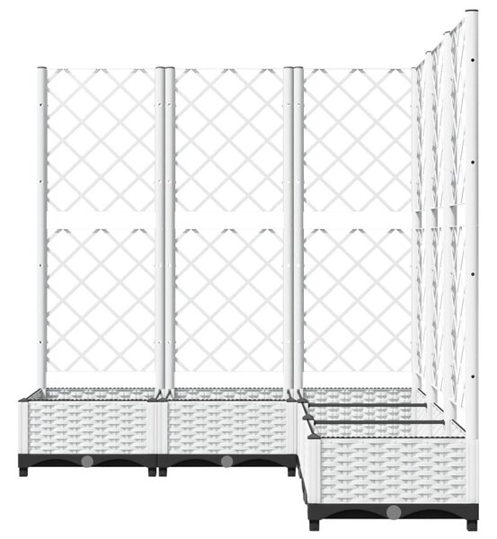 Fehér polipropilén rácsos kerti ültetőláda 120 x 120 x 121,5 cm
