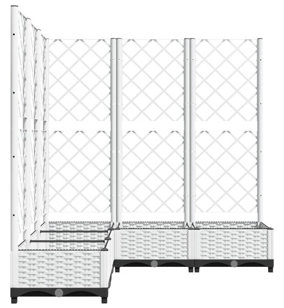 Fehér polipropilén rácsos kerti ültetőláda 120 x 120 x 121,5 cm