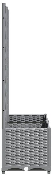 Világosszürke PP rácsos kerti ültetőláda 80 x 40 x 136 cm