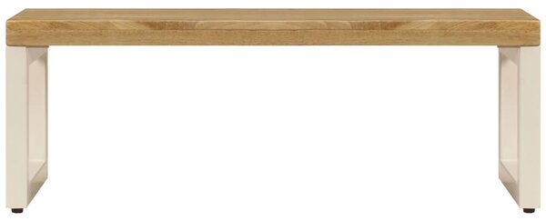 Tömör mangófa és acél dohányzóasztal 100 x 50 x 35 cm