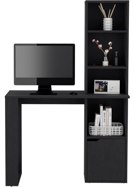 Polcos íróasztal tárolóval 98,5x45x148cm fekete FUR1234-2