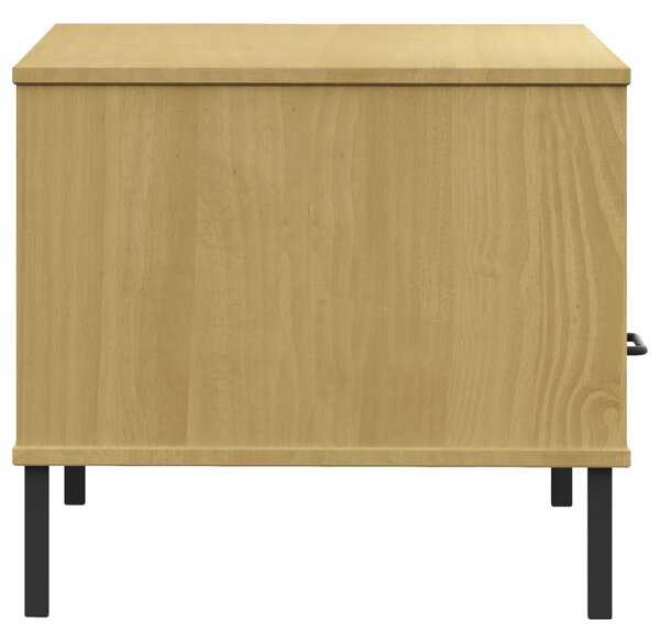 OSLO barna tömör fa dohányzóasztal fém lábakkal 85x50x45cm