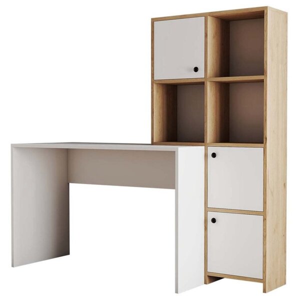 Polcos íróasztal tárolóval 156x75x146cm fehér FUR1235-1