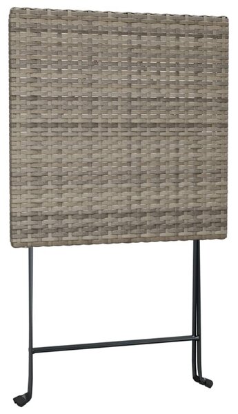 VidaXL szürke összecsukható polyrattan bisztróasztal 55 x 54 x 71 cm