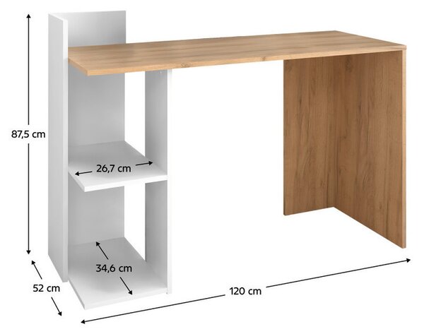 Polcos íróasztal 120x52x87,5cm fehér FUR1231-1