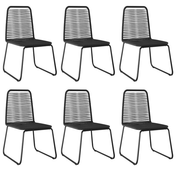 VidaXL 6 db fekete polyrattan kültéri szék