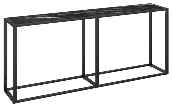 Fekete márványszínű edzett üveg tálalóasztal 180 x 35 x 75,5 cm