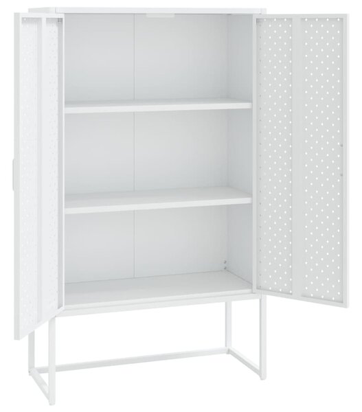 Fehér acél magasszekrény 80 x 35 x 135 cm