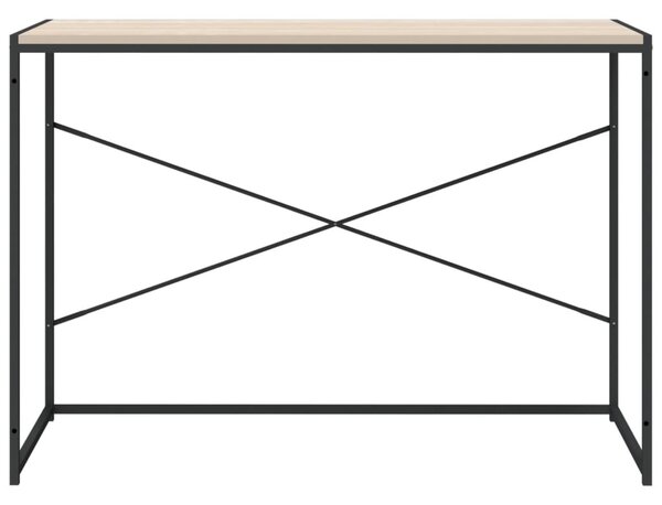 Fekete-tölgyszínű szerelt fa számítógépasztal 110 x 60 x 70 cm