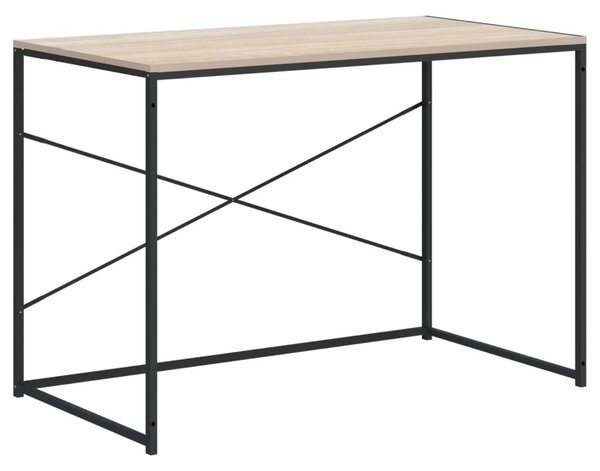 Fekete-tölgyszínű szerelt fa számítógépasztal 110 x 60 x 70 cm