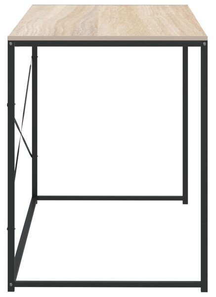 Fekete-tölgyszínű szerelt fa számítógépasztal 110 x 60 x 70 cm