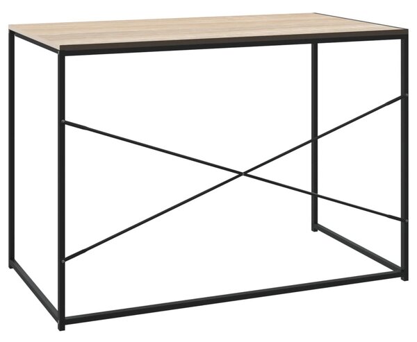 Fekete-tölgyszínű szerelt fa számítógépasztal 110 x 60 x 70 cm