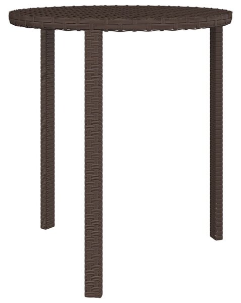3 db barna polyrattan kisasztal