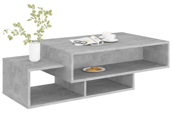 Betonszürke szerelt fa dohányzóasztal 105 x 55 x 32 cm