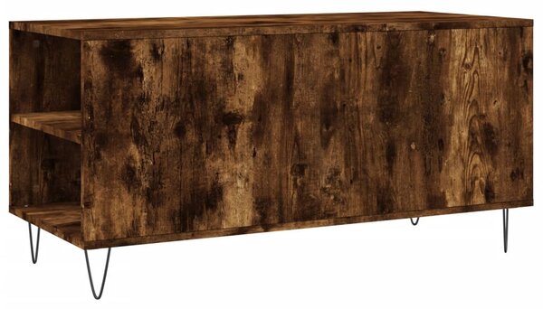 Füstös tölgy színű szerelt fa dohányzóasztal 102x44,5x50 cm