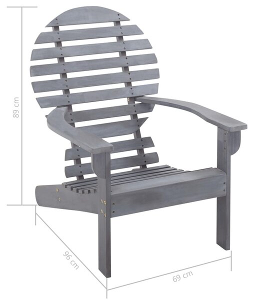 Szürke tömör akácfa Adirondack szék