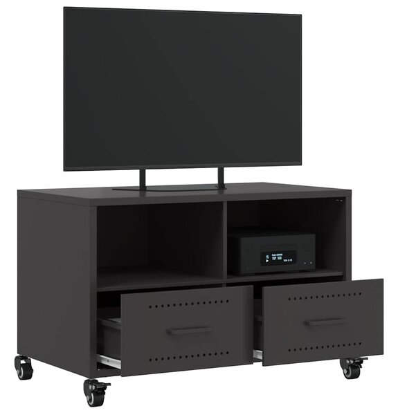 Fekete acél TV-szekrény 68 x 39 x 43,5 cm