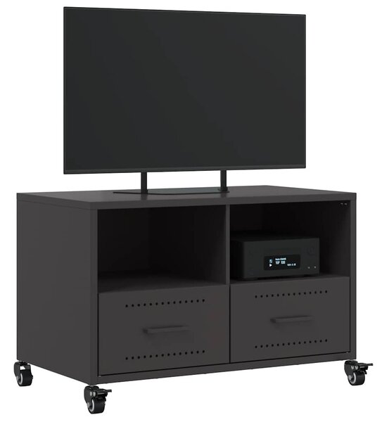 Fekete acél TV-szekrény 68 x 39 x 43,5 cm