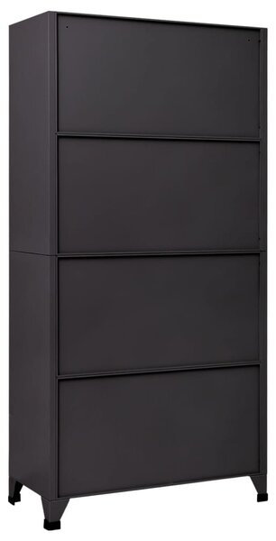 Antracitszürke és fehér acél zárható szekrény 90 x 40 x 180 cm