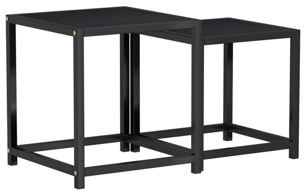 2 db fekete MDF dohányzóasztal