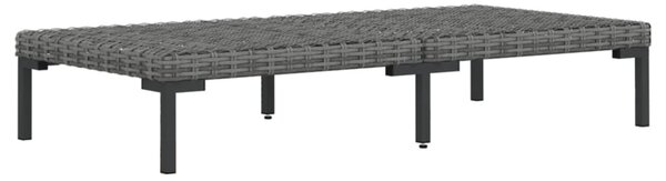 7 részes sötétszürke polyrattan kerti bútorszett párnákkal