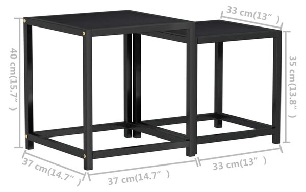 2 db fekete MDF dohányzóasztal