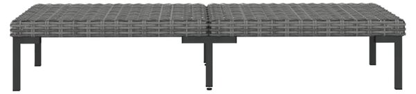 7 részes sötétszürke polyrattan kerti bútorszett párnákkal