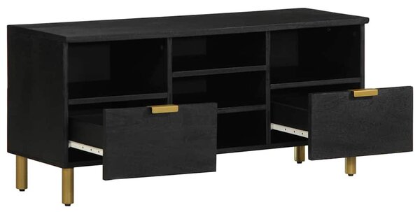 Fekete szerelt fa TV-szekrény 100 x 33 x 46 cm